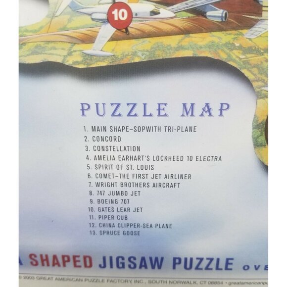 Famous Flying Machines Puzzle Airplanes Modern and Antique Shaped Jigsaw 650 Pc - Picture 6 of 6